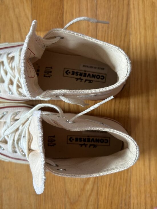 Converse Chuck 70 Hi Sneaker in Parchment, Garnet, & Egret - Picture 7 of 10